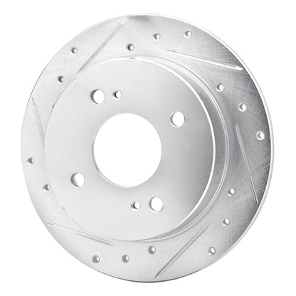 R1 Concepts R1 82-88 Nissan 200SX Rear Left Drilled & Slotted Silver Brake Rotor