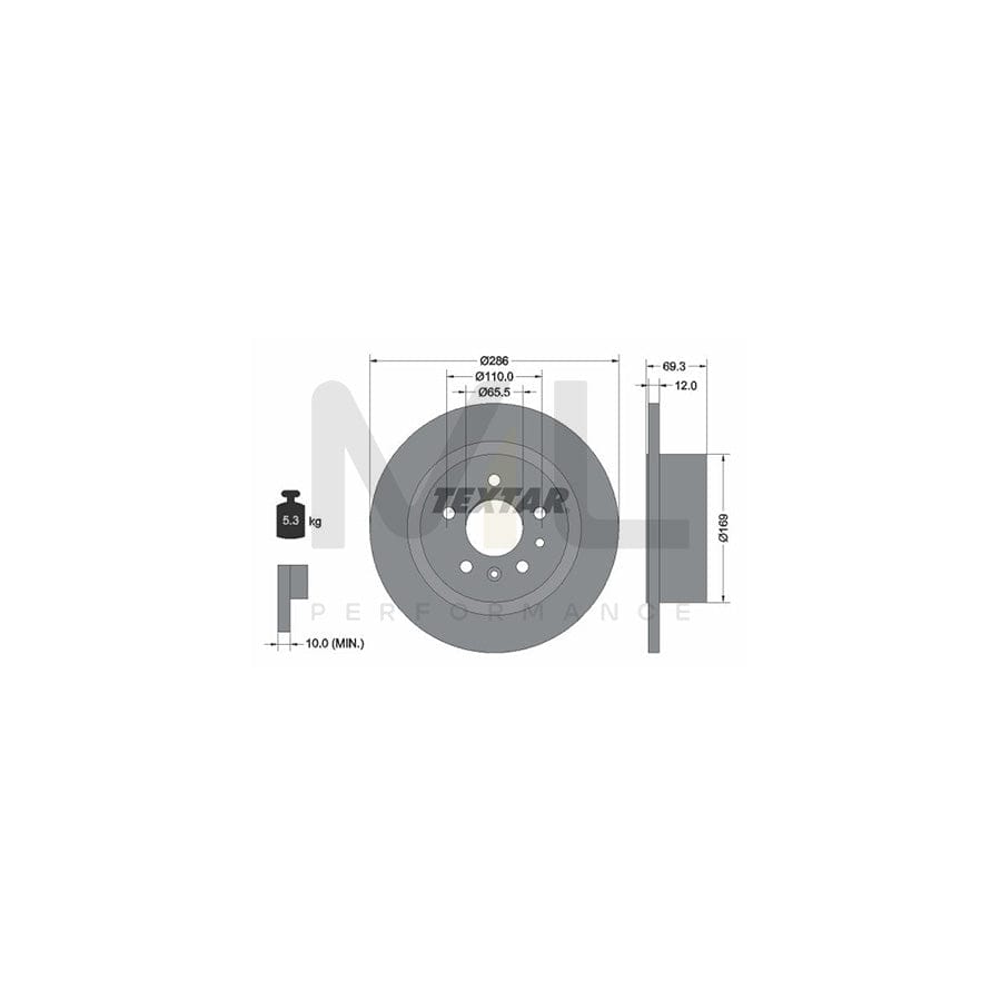 TEXTAR 92067000 Brake Disc for OPEL OMEGA Solid, without wheel hub, without wheel studs | ML Performance Car Parts