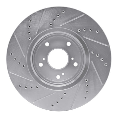 R1 Concepts R1 16-22 Acura ILX Front Right Drilled & Slotted Silver Brake Rotor