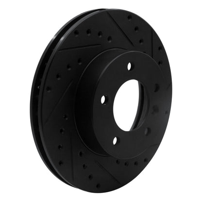 R1 Concepts R1 90-97 Jaguar XJ6 Front Right Drilled & Slotted Black Brake Rotor