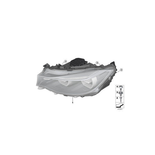 Genuine BMW 63117470424 F34 Headlight, Led, Ahl, Right (Inc. 330iX & 340iX) | ML Performance US