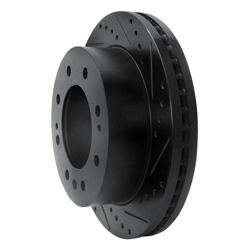 R1 Concepts R1 11-25 Chevrolet Silverado 3500 HD Front Right Drilled & Slotted Black Brake Rotor