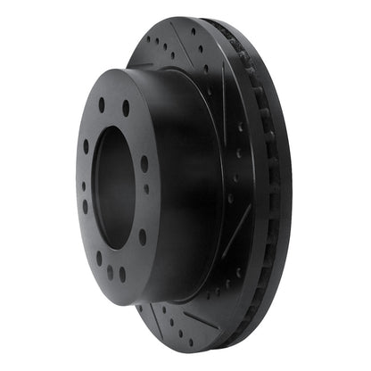 R1 Concepts R1 11-25 Chevrolet Silverado 3500 HD Front Right Drilled & Slotted Black Brake Rotor