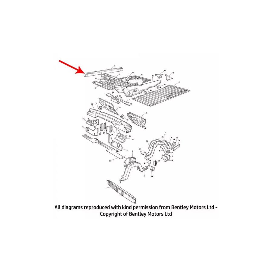 GENUINE Rolls-Royce & Bentley 312600720 RIGHT HAND INNER SILL PANEL (SWB cars)