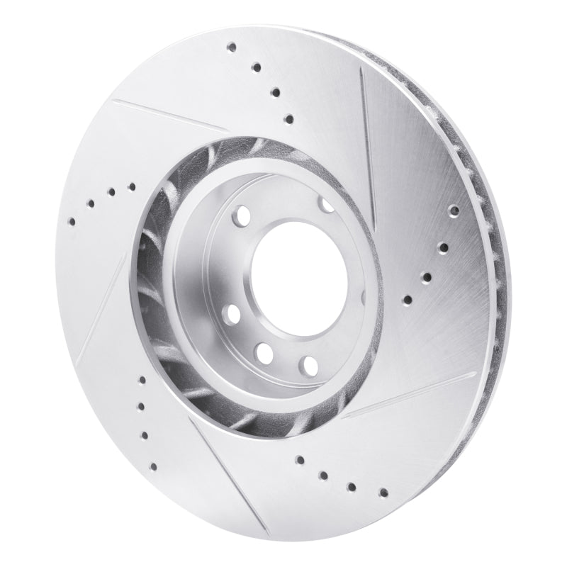 R1 Concepts R1 11-18 Porsche CAYENNE Right Front Drilled & Slotted Silver Brake Rotor