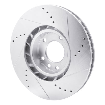 R1 Concepts R1 11-18 Porsche CAYENNE Right Front Drilled & Slotted Silver Brake Rotor