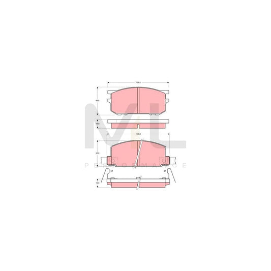 TRW Gdb210 Brake Pad Set For Subaru Leone Incl. Wear Warning Contact | ML Performance Car Parts