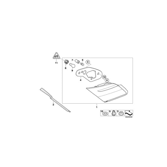 Genuine BMW 63217162074 E65 E66 E67 Gasket, Rear Light, Trunk Lid, Right (Inc. 760i, 735Li & 750i) | ML Performance US