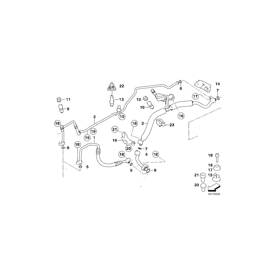 Genuine BMW 64509181857 E60 E61 Pressure Hose,Condenser,Evaporator (Inc. 535i & 535xi) | ML Performance US Car Parts