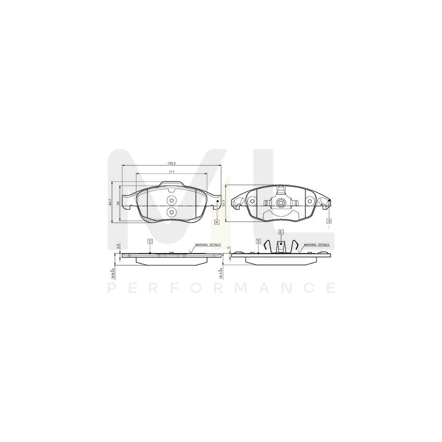 Bosch 0986Tb2949 Brake Pad Set Excl. Wear Warning Contact, With Accessories  | ML Performance Car Parts