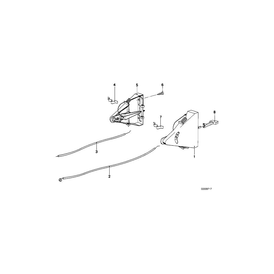 Genuine BMW 64111359631 E24 Bowden Cable Fresh Air Left (Inc. 635CSi, 630CSi & 628CSi) | ML Performance US Car Parts
