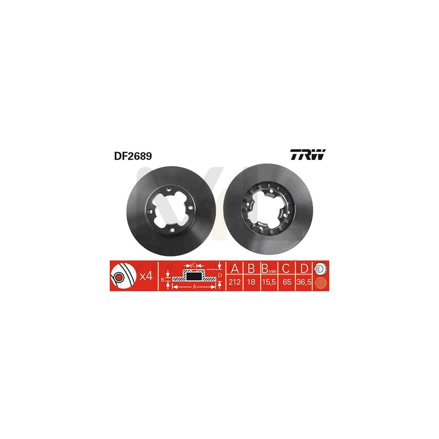 TRW DF2689 Brake Disc Vented, Painted | ML Performance Car Parts