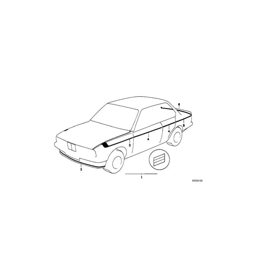 Genuine BMW 51141930878 E28 Decorating Stripes Fender Rear Right M TECHNIC (Inc. 525e, 528i & 520i) | ML Performance US Car Parts