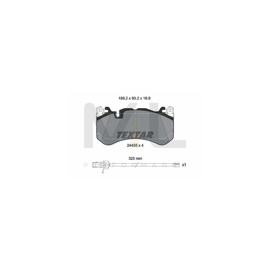 TEXTAR 2445501 Brake pad set incl. wear warning contact, with counterweights | ML Performance Car Parts