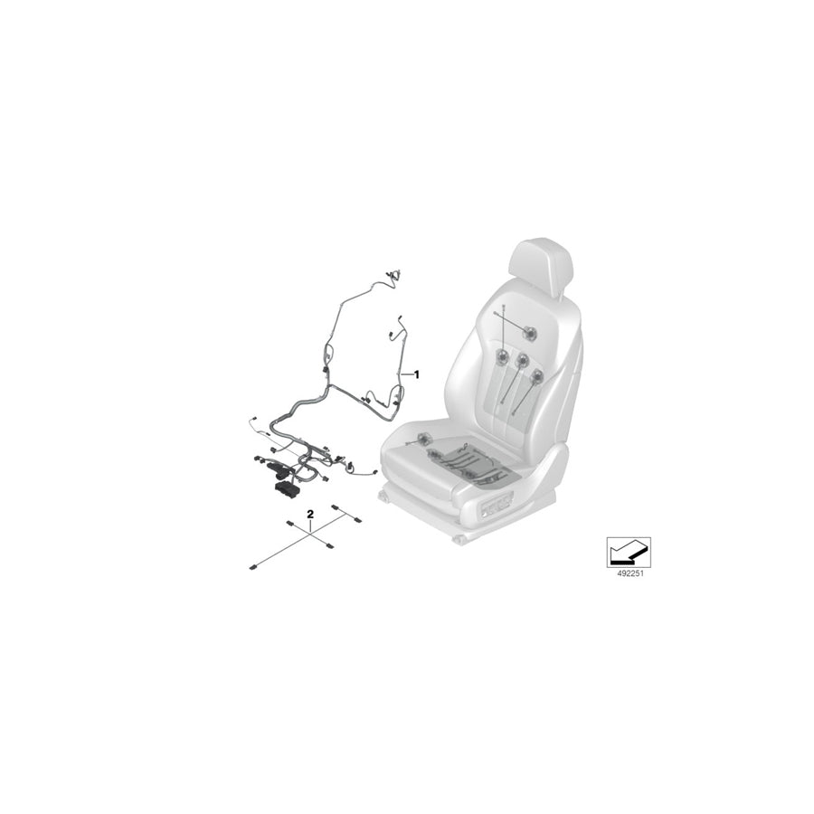 Genuine BMW 61129442956 F93 Wiring Set Seat Right (Inc. M8) | ML Performance US Car Parts