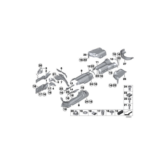 Genuine BMW 51487270534 F12 F06 F13 Heat Shield, Engine Mount, Right (Inc. 640iX, 640i & 740Li) | ML Performance US