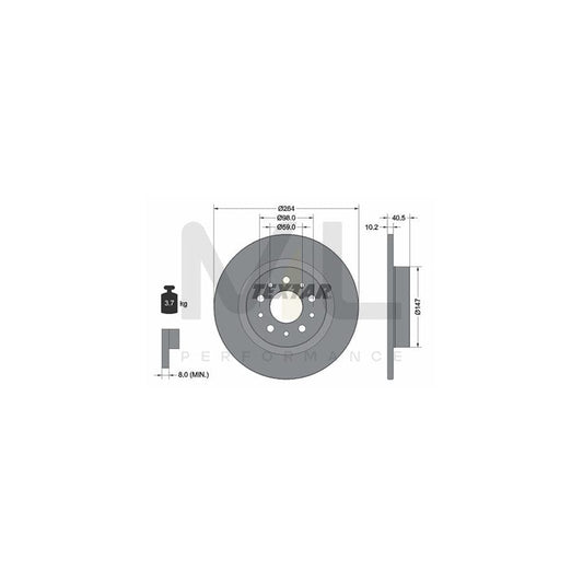 TEXTAR PRO 92271703 Brake Disc Solid, Coated, without wheel hub, without wheel studs | ML Performance Car Parts
