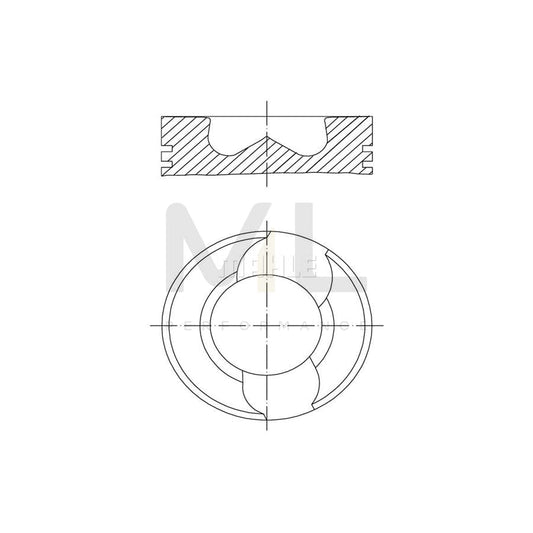 MAHLE ORIGINAL 229 17 00 Piston 128,0 mm, with piston ring carrier, without cooling duct | ML Performance Car Parts