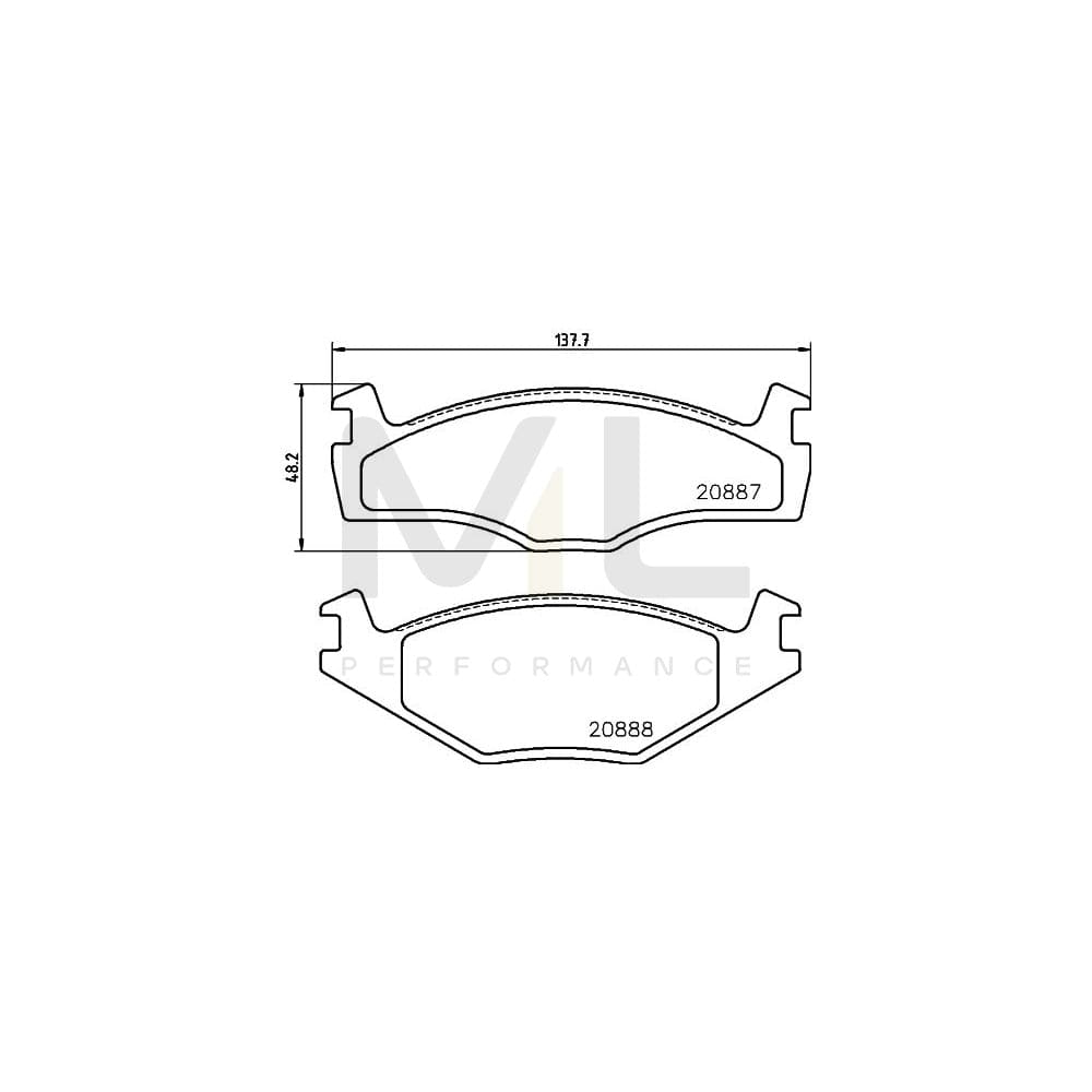 Hella 8DB 355 017-501 Brake Pad Set Not Prepared For Wear Indicator, With Accessories