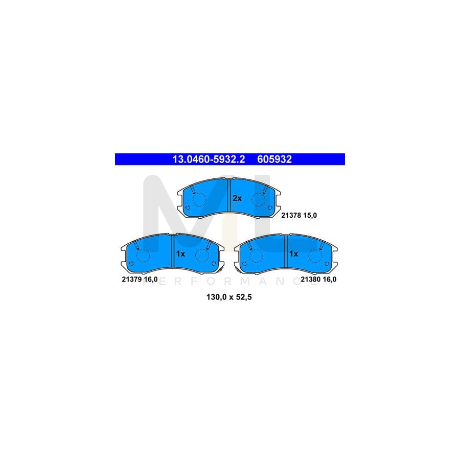 ATE 13.0460-5932.2 Brake pad set with acoustic wear warning
