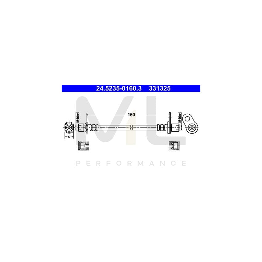 ATE 24.5235-0160.3 Brake Hose 160mm