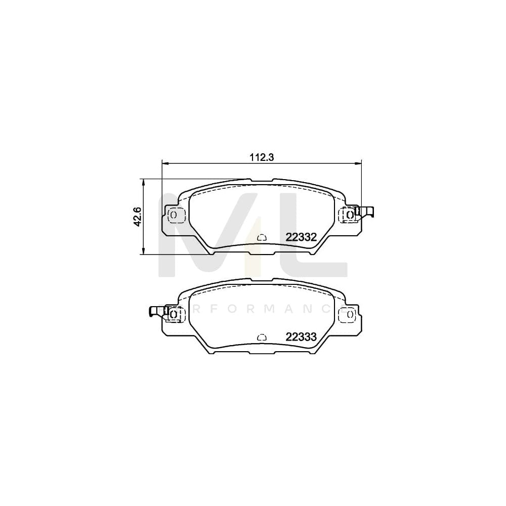 Hella 8DB 355 025-461 Brake Pad Set With Acoustic Wear Warning
