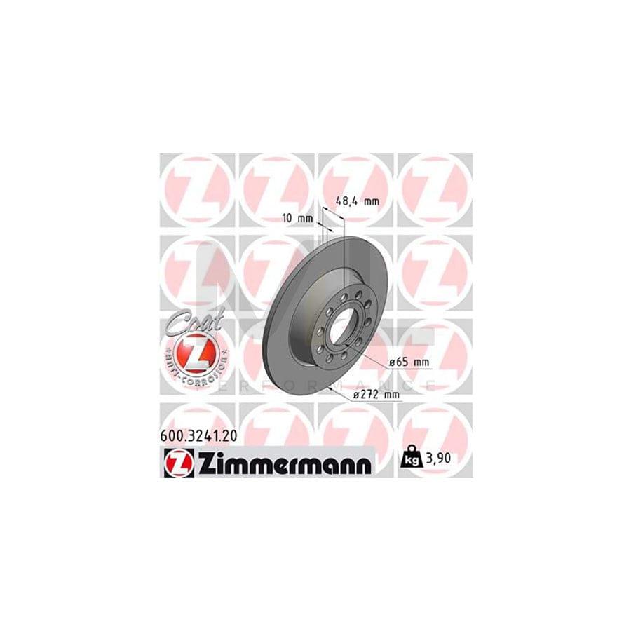ZIMMERMANN COAT Z 600.3241.20 Brake Disc Solid, Coated  - 1 piece