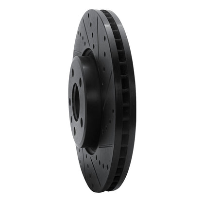 R1 Concepts R1 2011-2017 Audi A4 (USA/Canada) Front Right Drilled & Slotted Black Brake Rotor
