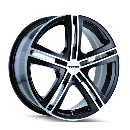 Touren 3262 TR62 18x7.5 / 5x100/114.3 BP / 40mm Offset / 72.62mm Hub Gloss Black Machined Wheel