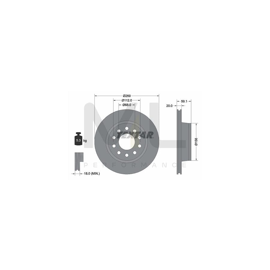 TEXTAR 92068400 Brake Disc Externally Vented, without wheel hub, without wheel studs | ML Performance Car Parts