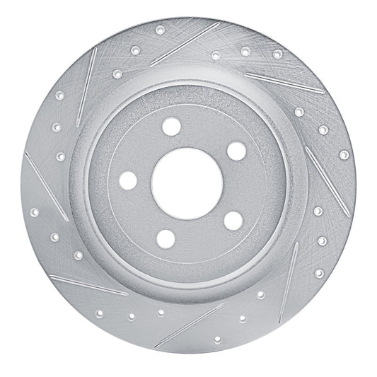 R1 Concepts R1 2021-2025 Ford Mustang Mach-E Rear Left Drilled & Slotted Silver Brake Rotor
