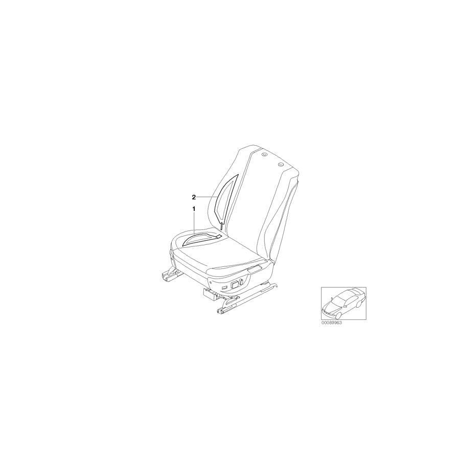 Genuine BMW 52102698280 E39 Side Finisher, Seat Heating, Front Right (Inc.  & M5) | ML Performance US Car Parts