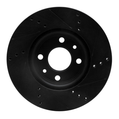 R1 Concepts R1 09-19 Dodge Vision (Mexico) Front Left Drilled & Slotted Black Brake Rotor