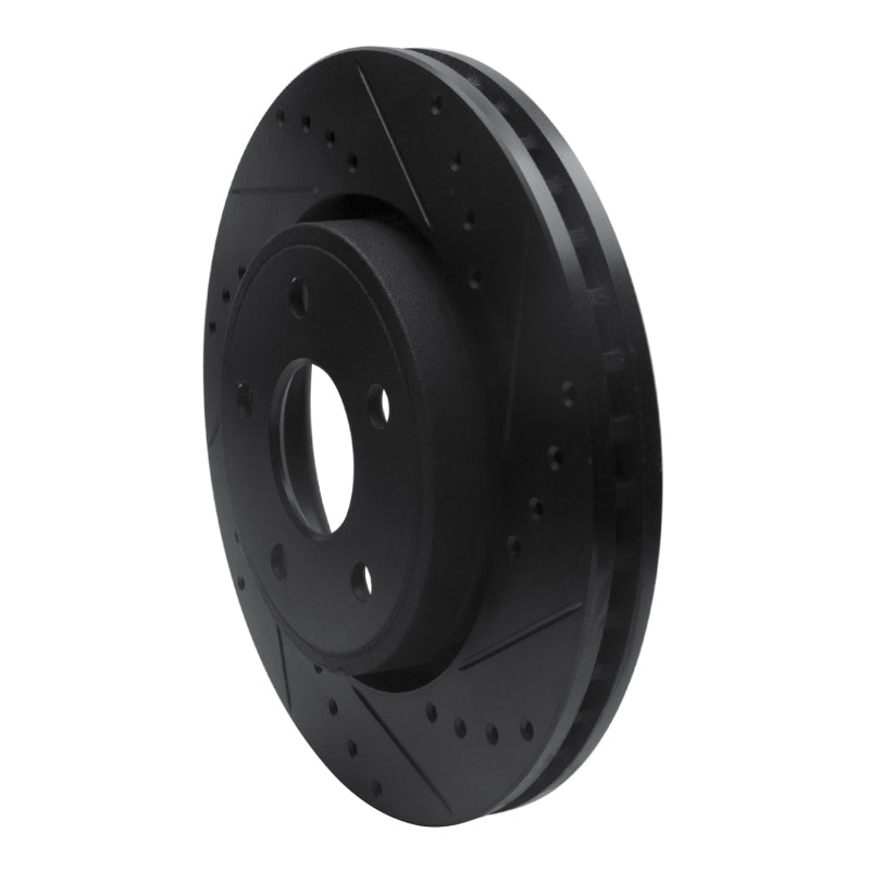 R1 Concepts R1 05-10 Jeep Commander Front Right Drilled & Slotted Black Brake Rotor