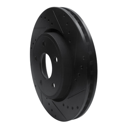 R1 Concepts R1 05-10 Jeep Commander Front Right Drilled & Slotted Black Brake Rotor