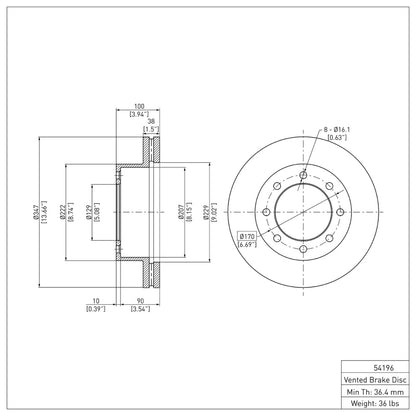 DFC 05-12 Ford F-350 Super Duty 4WD Front Brake Rotor