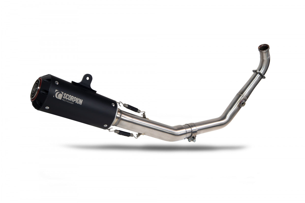 Scorpion PYA115SYSBCER Yamaha YZF-R125 Red Power Full System - Black Ceramic Coated Sleeve | ML Performance US US