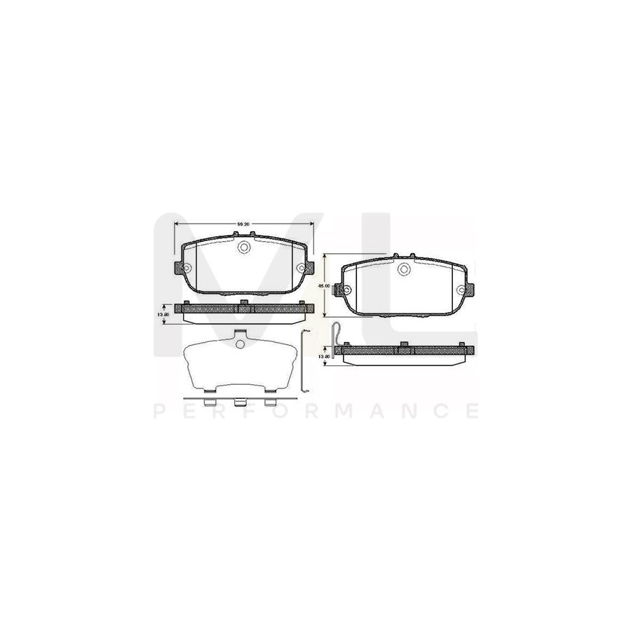 Bosch 0986Tb2970 Brake Pad Set Excl. Wear Warning Contact, With Accessories  | ML Performance Car Parts