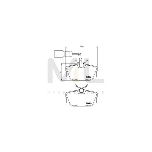 Hella 8DB 355 018-571 Brake Pad Set With Integrated Wear Warning Contact, With Brake Caliper Screws, With Accessories