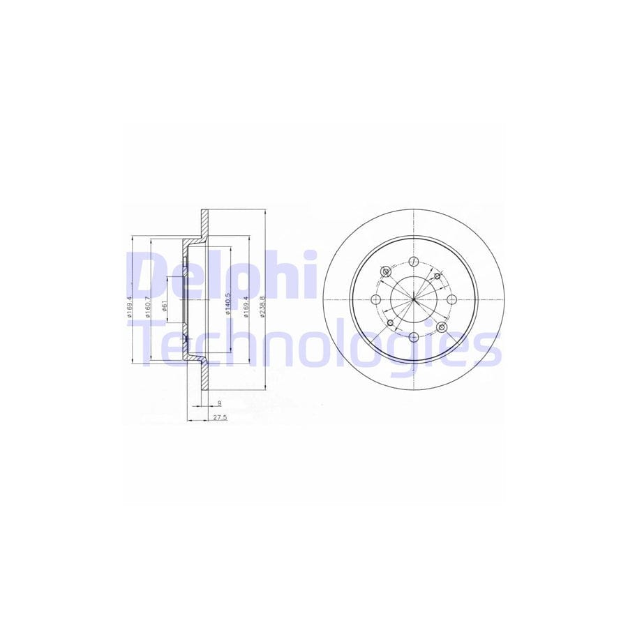 Delphi Bg4334C Brake Disc For Honda Jazz