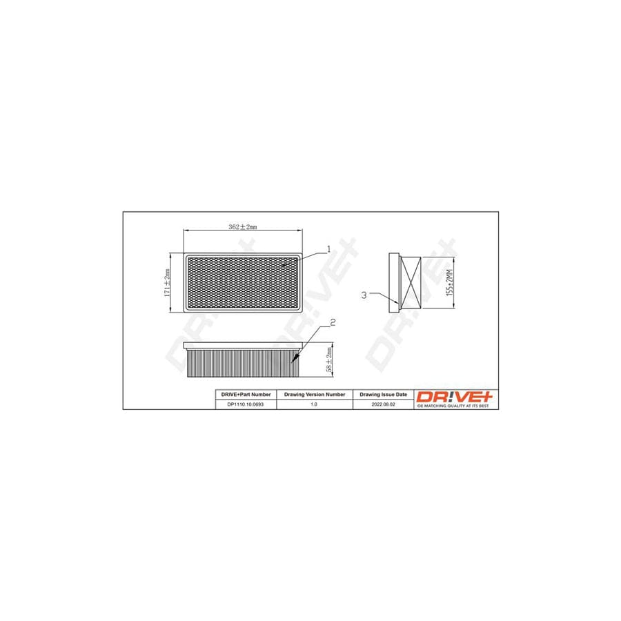 Dr!Ve+ Dp1110.10.0693 Air Filter