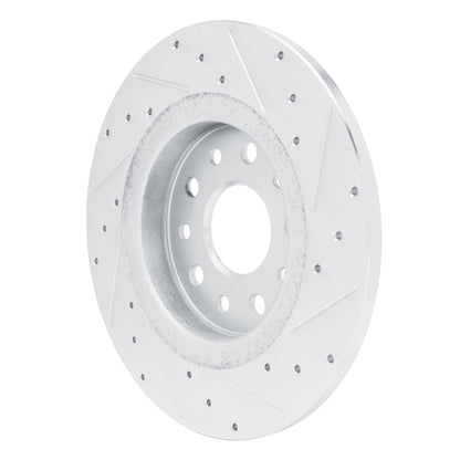 R1 Concepts R1 22-25 Jeep Grand Cherokee Rear Left Drilled & Slotted Silver Brake Rotor