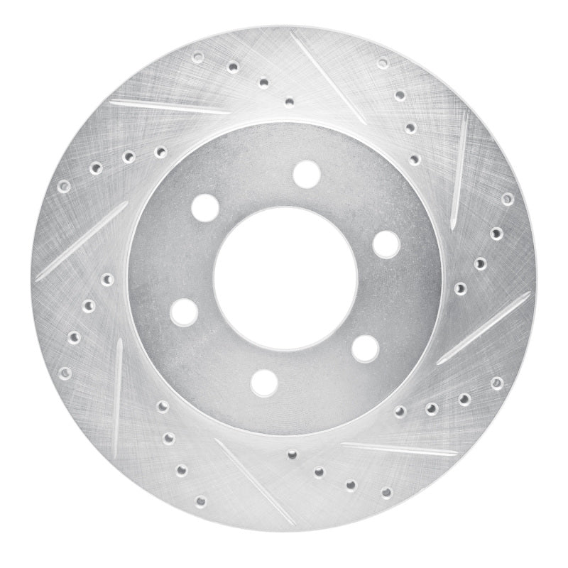 R1 Concepts R1 02-06 Ford Expedition Front Right Drilled & Slotted Silver Brake Rotor