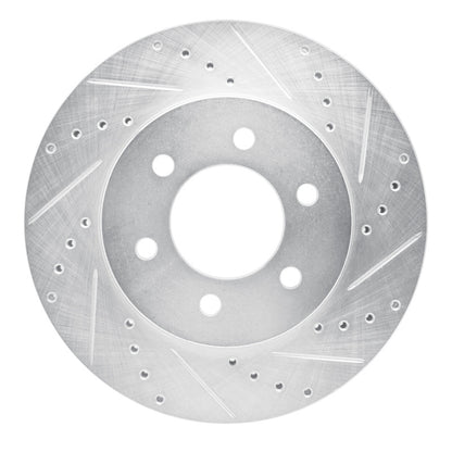 R1 Concepts R1 02-06 Ford Expedition Front Right Drilled & Slotted Silver Brake Rotor