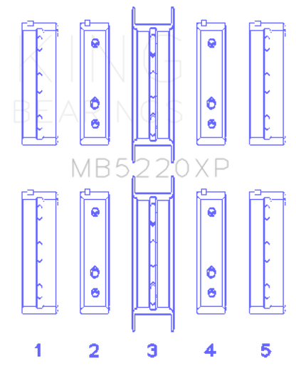 King Engine Bearings King Subaru WRX/STi EJ20 EJ22 EJ25 Flange #3 Position Performance Main Bearing Set - Size STD