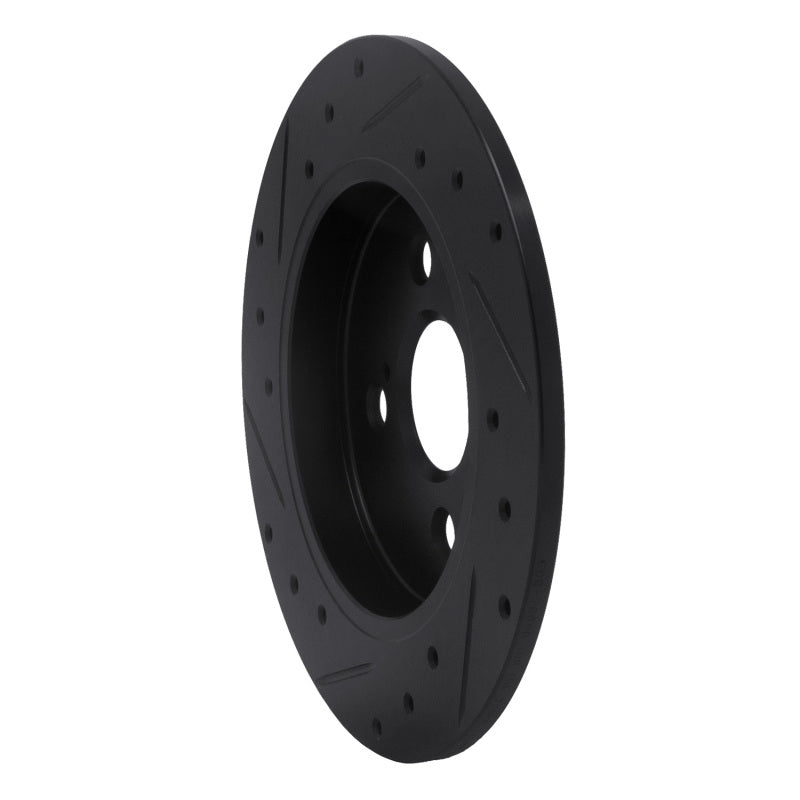R1 Concepts R1 12-18 Toyota Yaris (USA/Canada) Rear Right Drilled & Slotted Black Brake Rotor