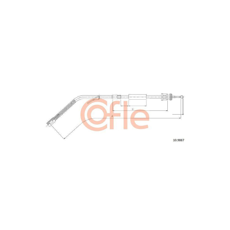 Cofle 10.9887 Hand Brake Cable Suitable for Mercedes-Benz T2