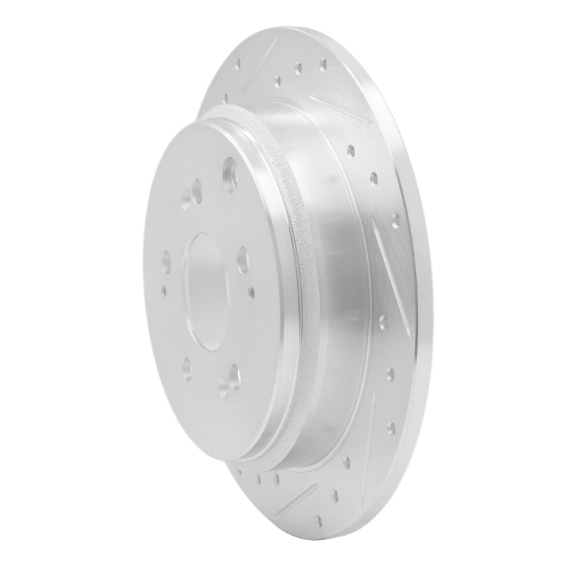 R1 Concepts R1 05-10 Honda Odyssey Rear Left Drilled & Slotted Silver Brake Rotor