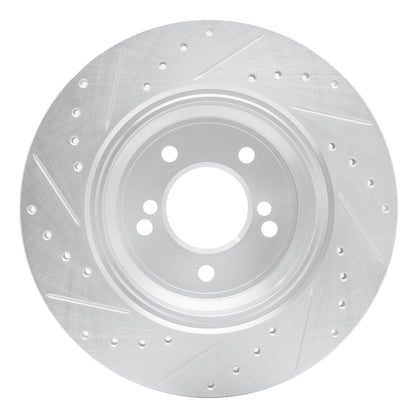 R1 Concepts R1 00-06 BMW M5 Rear Right Drilled & Slotted Silver Brake Rotor