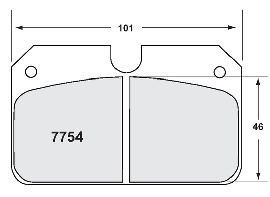 PFC 7754.01.16.44 BRAKE PADS RACE 01 CMPD 16MM 4-PISTON WILWOOD BILLET NARROW DYNALITE